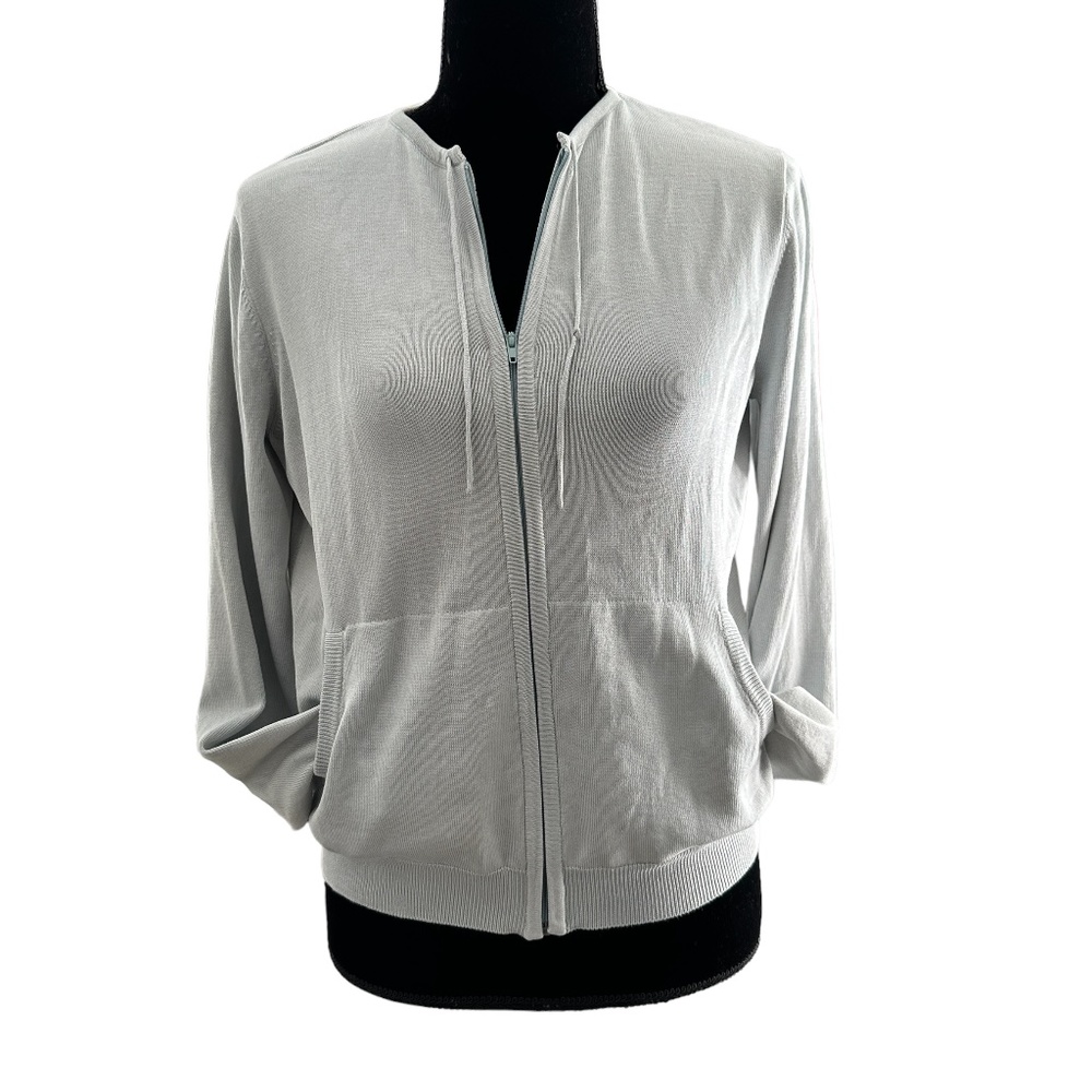 Tail Activewear  Women's Vintage Full Zip Silk Sweater Size Small